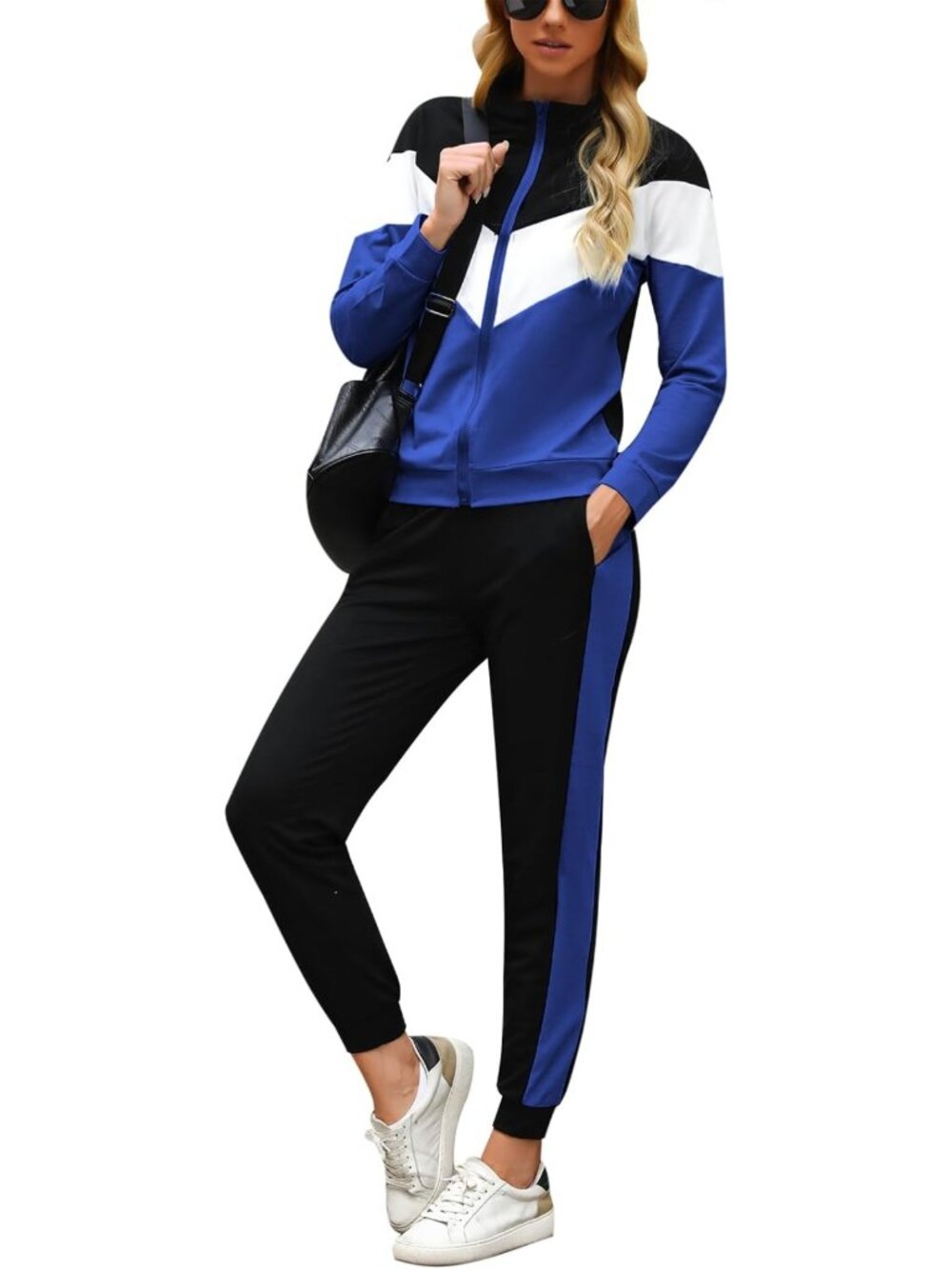 Cozy Women's 2-Piece Tracksuit Set - Long Sleeve Zip-Up Lounge Jogger Outfit